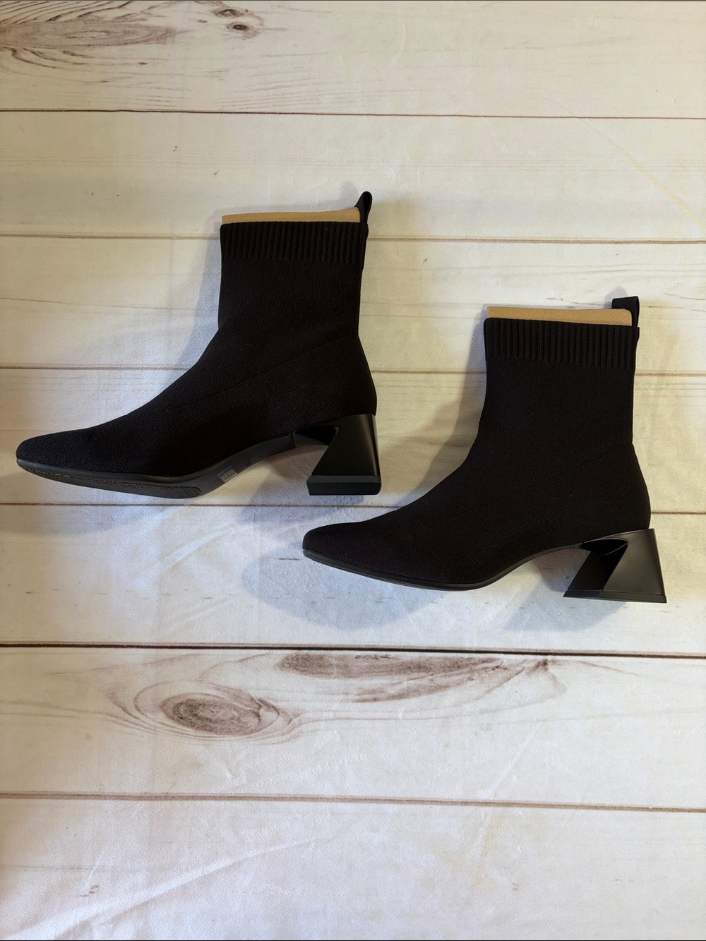 Vivaia Regina Pro Black Stretch Ankle Boots with Block Heel - Picture 3 of 8